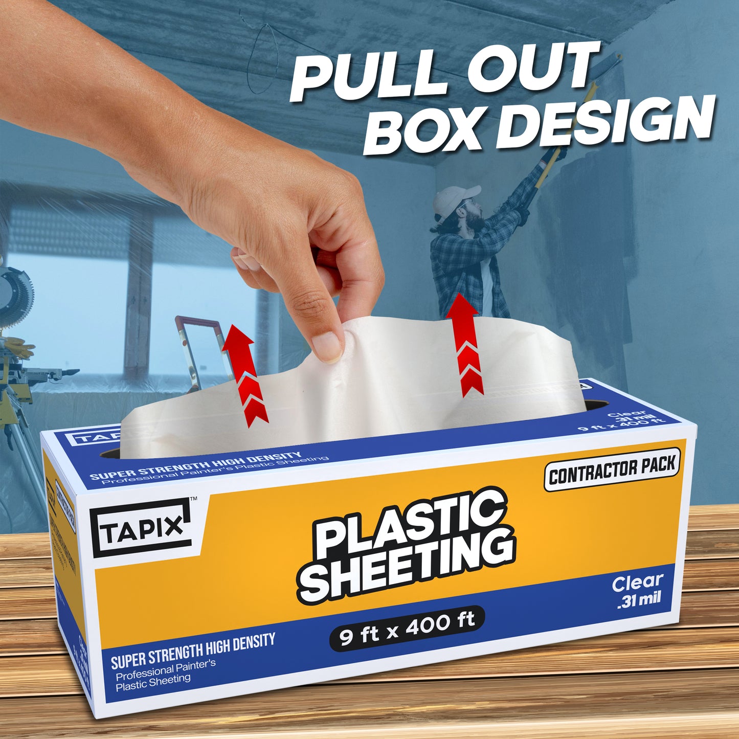 Plastic Sheeting (9' x 400') Long, Poly Sheeting Polyethylene Film