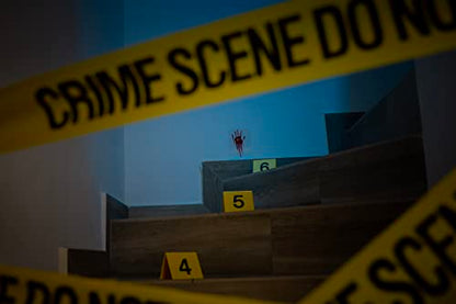 Crime Scene Kit - Includes 25 Evidence Markers Tents, 25 Crime Object Cards, 100ft Crime Scene Tape