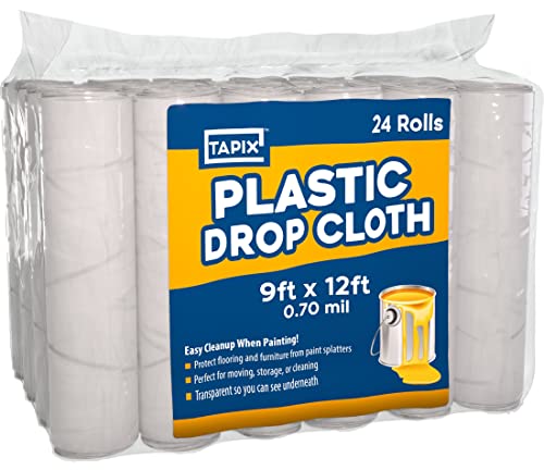 Painters Plastic Drop Cloth (24 Pack) 9x12 Feet