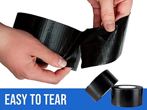 Black Duct Tape (4 Rolls) 3 inches x 180 feet 9 mil Thick