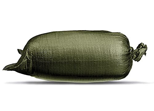 Empty Sandbags Military Green with Ties (Bundle of 10) 14" x 26"