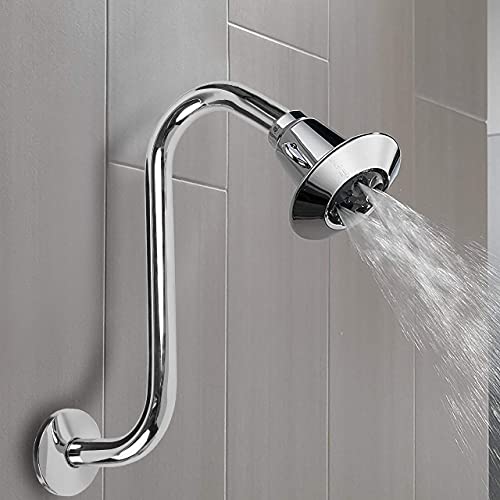 12 Inch High Rise Shower Arm Chrome with Flange