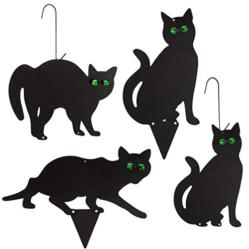 Garden Scare Cats with Reflective Eyes (Set of 4)