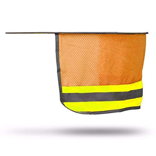 Hard Hat Sun Shield Full Brim Mesh Sun Shade Protection (Orange)