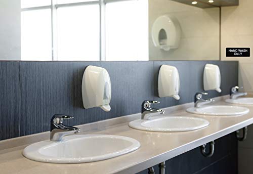 Hand Wash Only Sign - Black and White, 9" x 3" (2 Pack)