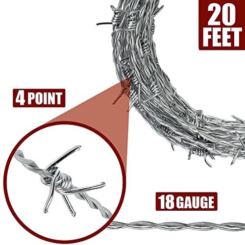 Barbed Wire Roll 50 feet 18 Gauge, 4 Point