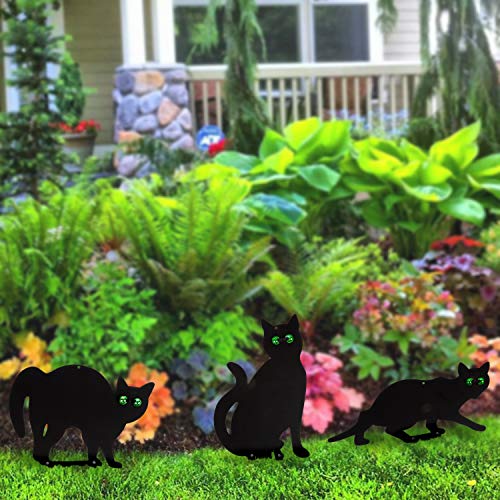 Garden Scare Cats with Reflective Eyes (Set of 4)