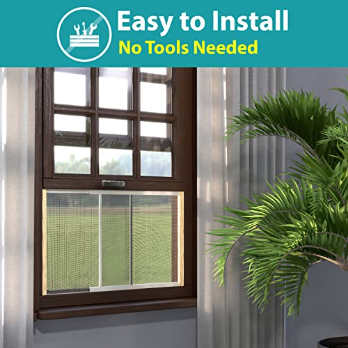 Adjustable Window Screen 18 inch High (2 Pack), Adjustable Width 22"-37", Storage Bag Included