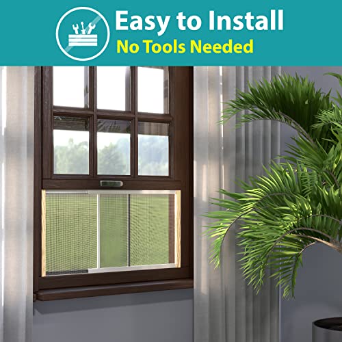 Adjustable Window Screen 15 inch High (2 Pack), Adjustable Width 22"-37", Storage Bag Included