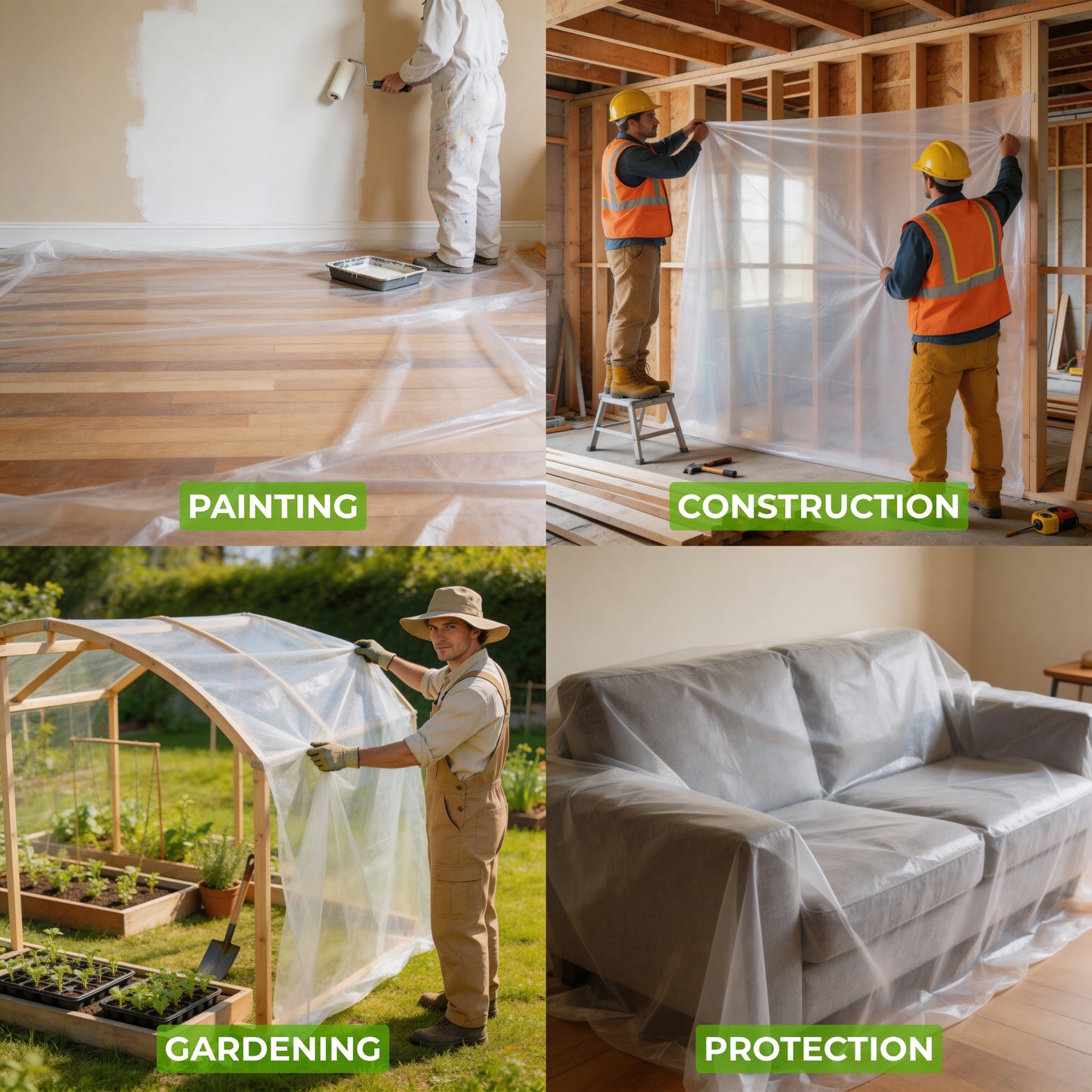 Plastic Sheeting – 10 x 25 ft, 3 Mil, UV-Resistant (Clear, 2-Pack) (Copy)