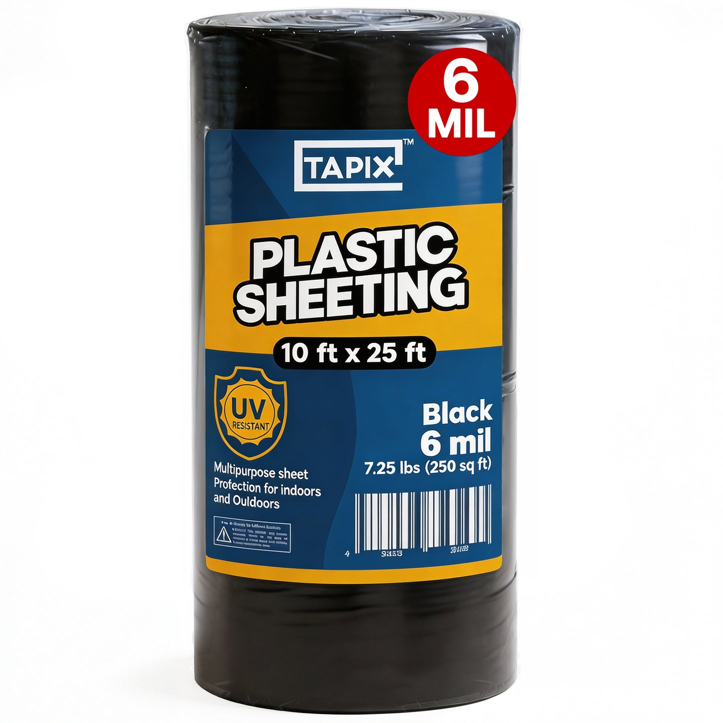 Plastic Sheeting – 10 x 25 ft, 6 Mil, UV-Resistant (Black) (Copy)