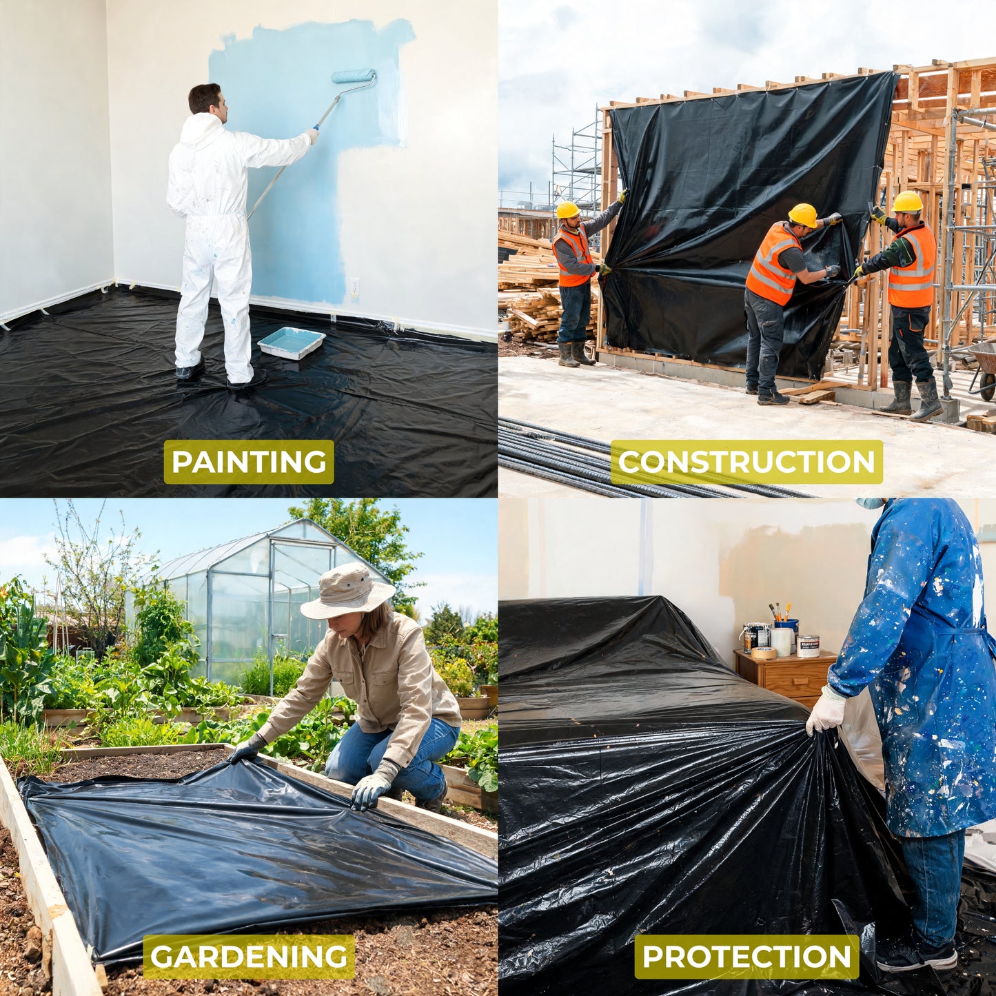 Plastic Sheeting – 10 x 25 ft, 6 Mil, UV-Resistant (Black) (Copy)