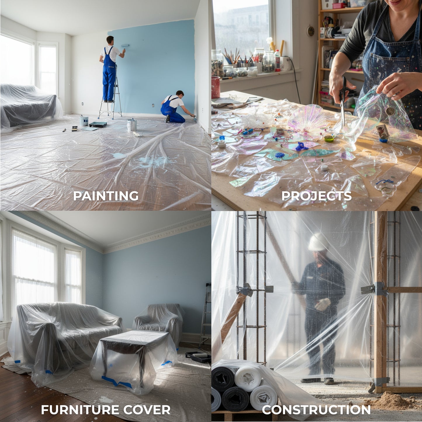 Painters Plastic Drop Cloth (24 Pack) 9x12 Feet