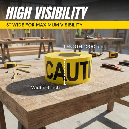 Caution Tape (2 Pack) 3 inch x 1000 feet