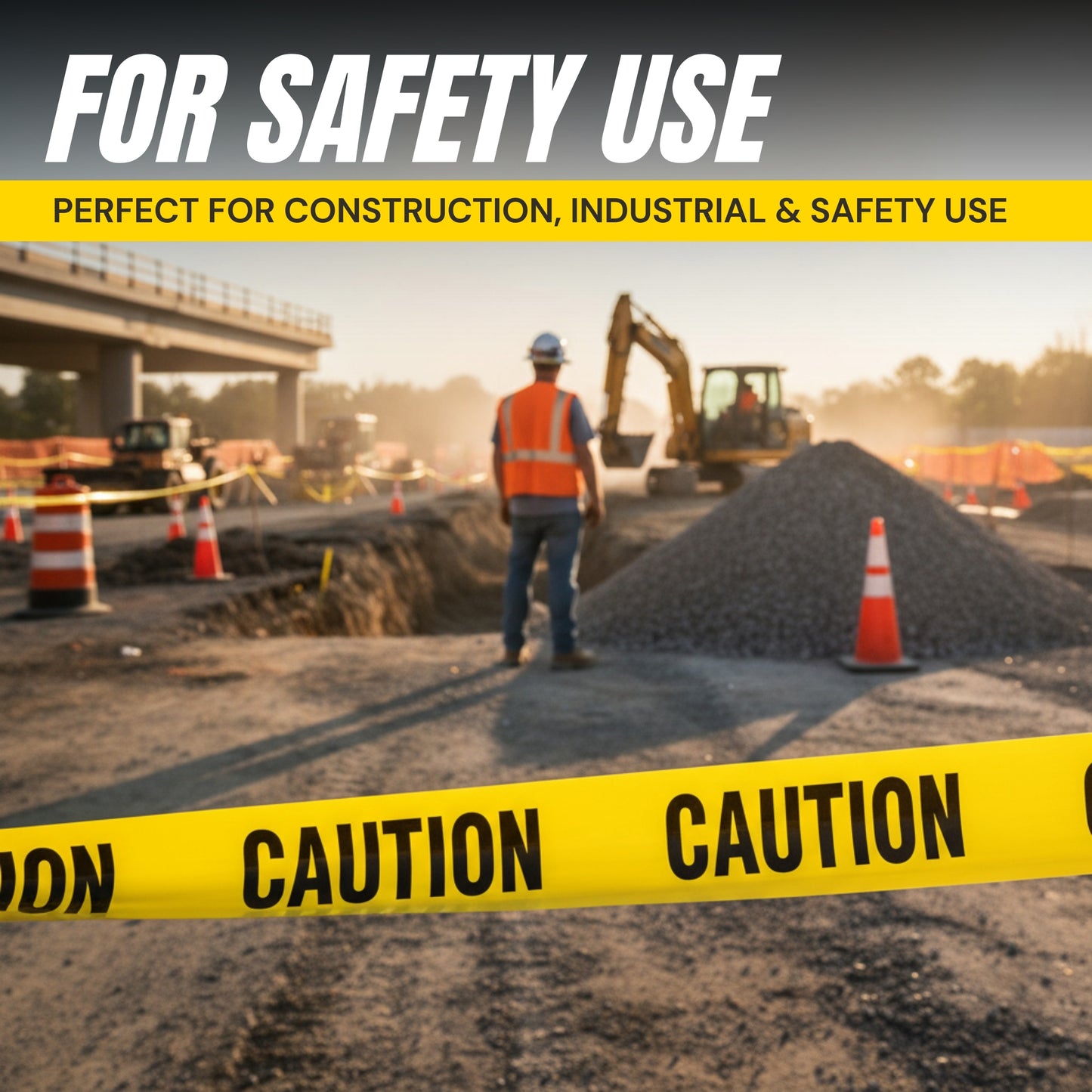 Caution Tape (2 Pack) 3 inch x 1000 feet