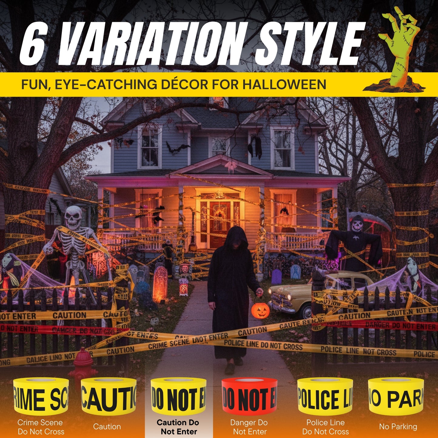 Caution Do Not Enter Tape (2 Pack) 3 inch X 1000 feet