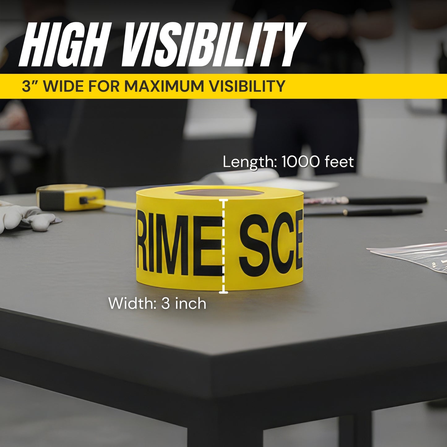 Crime Scene Do Not Cross Barricade Tape 3 inch X 1000 feet
