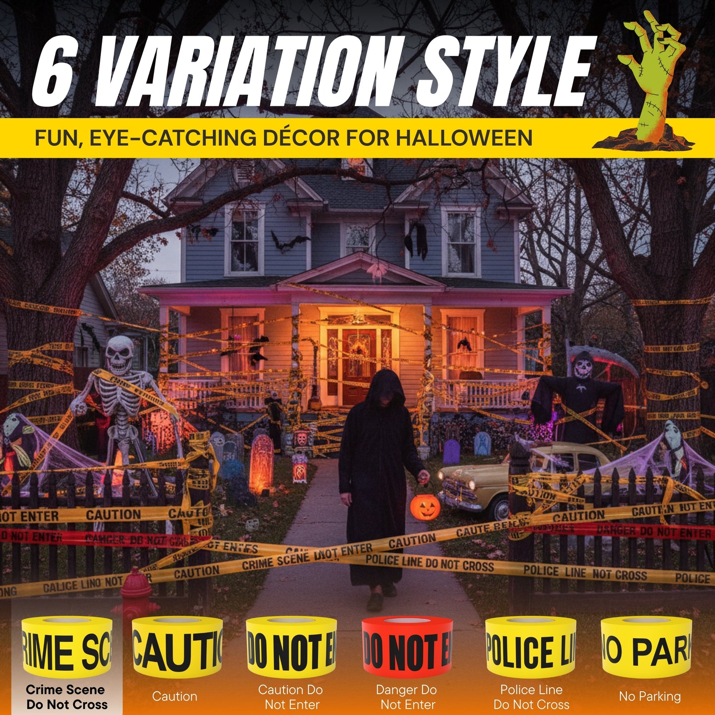 Crime Scene Do Not Cross Barricade Tape 3 inch X 1000 feet