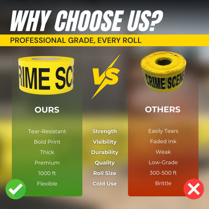 Crime Scene Do Not Cross Barricade Tape 3 inch X 1000 feet