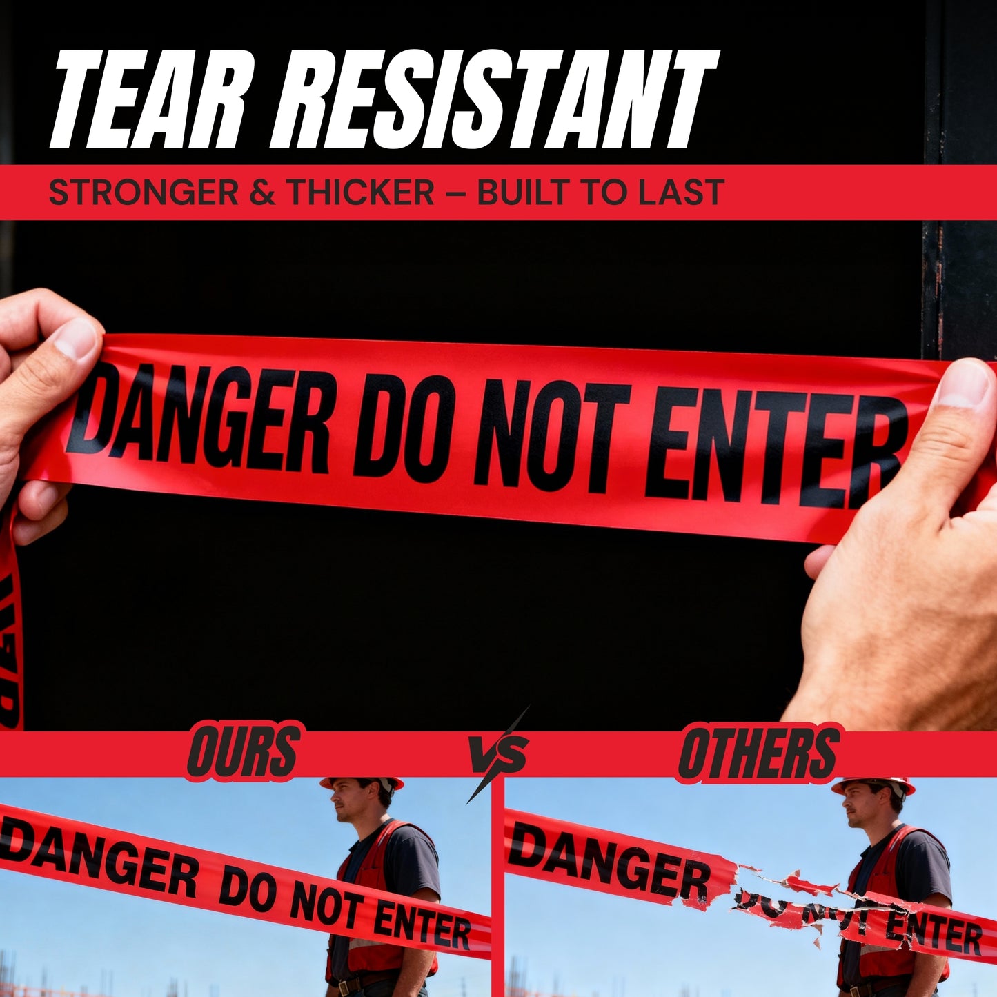 Danger Do Not Enter Tape 3 inch X 1000 feet