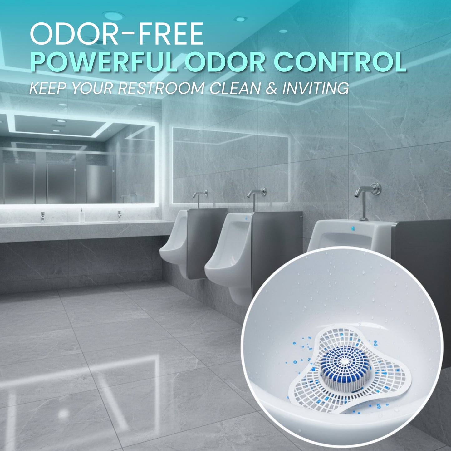 Urinal Screen Deodorizer (24 Pack) with Urinal Cakes Ocean Breeze Scent