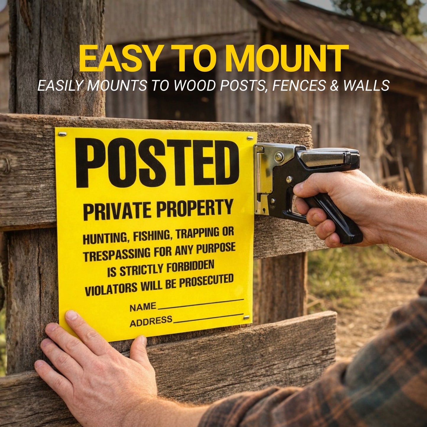 Posted Signs No Trespassing No Hunting Signs (100 Pack) 11” x 11"