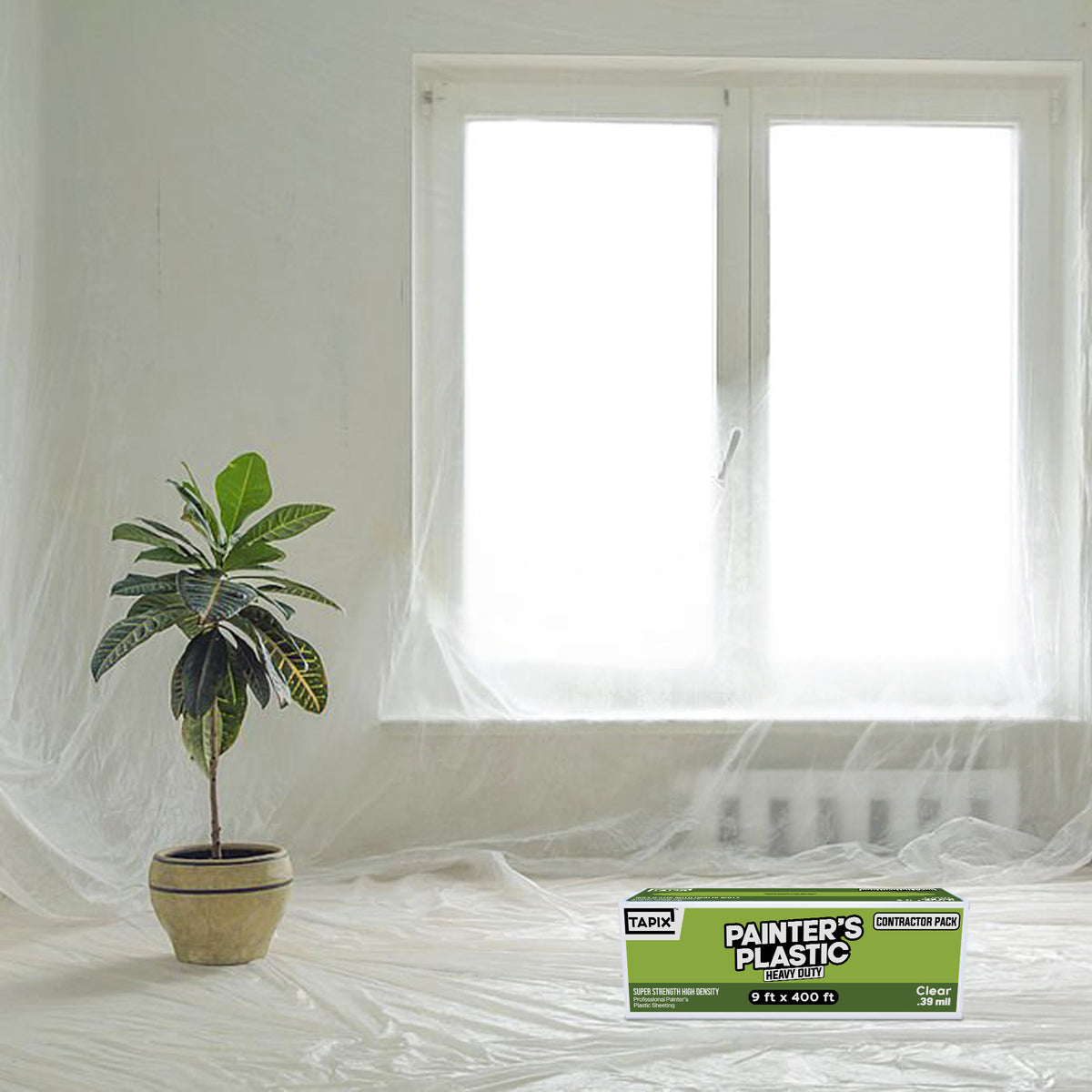 Plastic Sheeting (9' x 400') Long 0.39 mil, Heavy Duty Poly Sheeting Polyethylene Film (Copy)