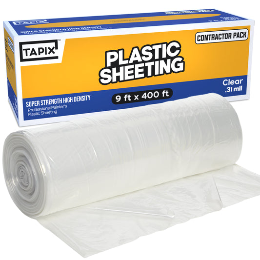 Plastic Sheeting (9' x 400') Long, Poly Sheeting Polyethylene Film