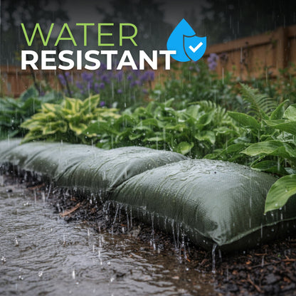 Empty Sandbags Military Green with Ties (Bundle of 100) 14" x 26"