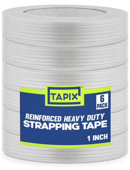 Strapping Tape 1 inch x 60 yds (6 Pack)