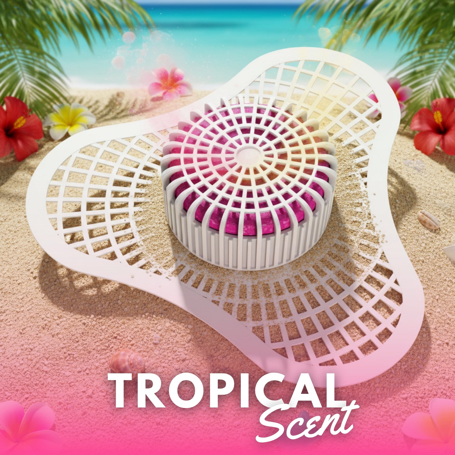 Urinal Screens with Deodorizing Blocks – Tropical Scent (12-Pack)