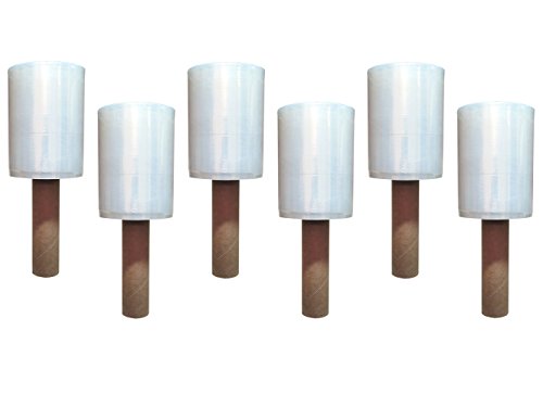 Stretch Film Hand Roll Stretch Wrap  5" X 1000 Feet Strong 80 Gauge with Extended Handle