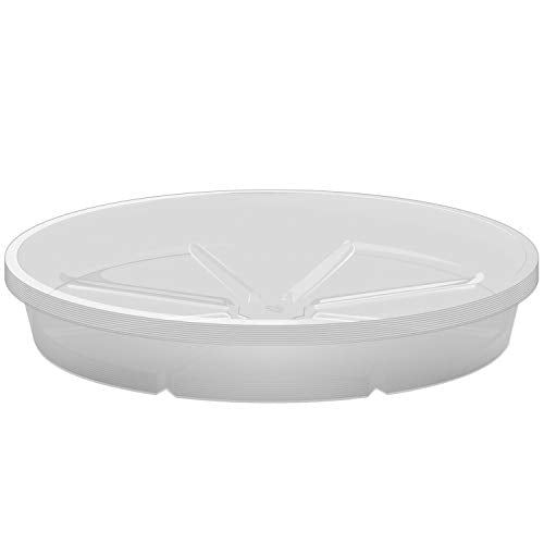 Tapix Clear Plant Saucers 12 inch, Plastic Plant Tray for Indoor and Outdoor 10 Pack