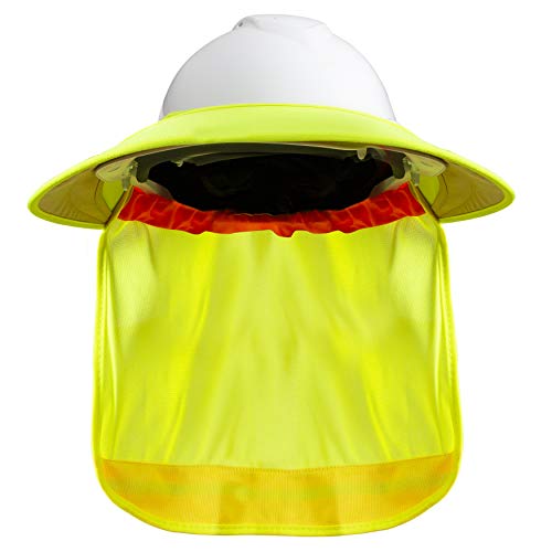 Hard Hat Neck Sun Shade  for Safety Hard Hat Helmets One Size Fits All - Yellow