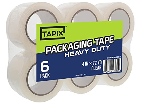 Clear Packing Tape 4 inch 72 Yards (6 Pack)