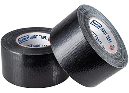 Black Duct Tape (2 Rolls) 3 inches x 180 feet 9 mil Thick