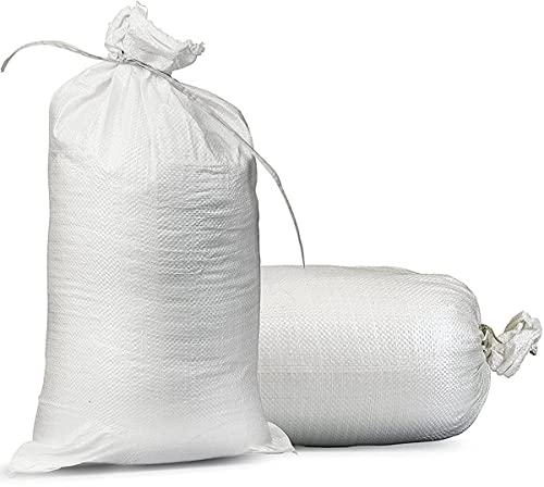 Empty White Sandbags with Ties (Bundle of 10) 14" x 26"