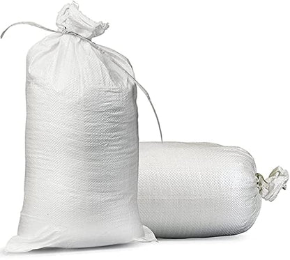 Empty White Sandbags with Ties (Bundle of 100) 14" x 26