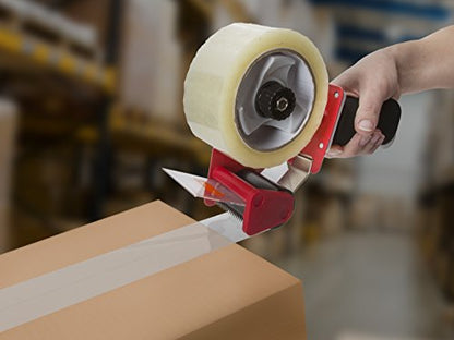Heavy Duty Packing Tape Dispenser with Cushion Grip Comes with 2" Wide Clear Tape, 110 Yds Long