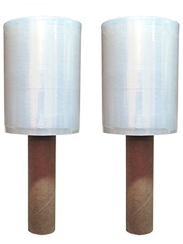Stretch Film Hand Roll Stretch Wrap  5" X 1000 Feet Strong 80 Gauge with Extended Handle