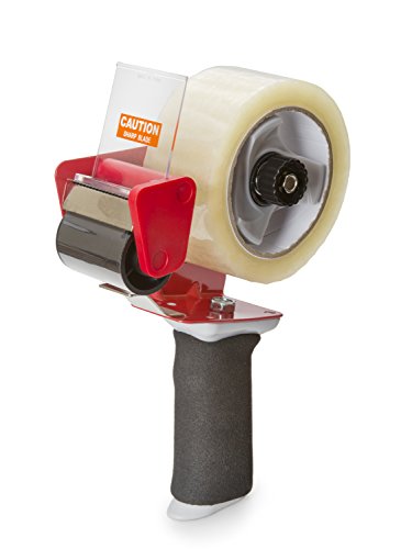 Heavy Duty Packing Tape Dispenser with Cushion Grip Comes with 2" Wide Clear Tape, 110 Yds Long