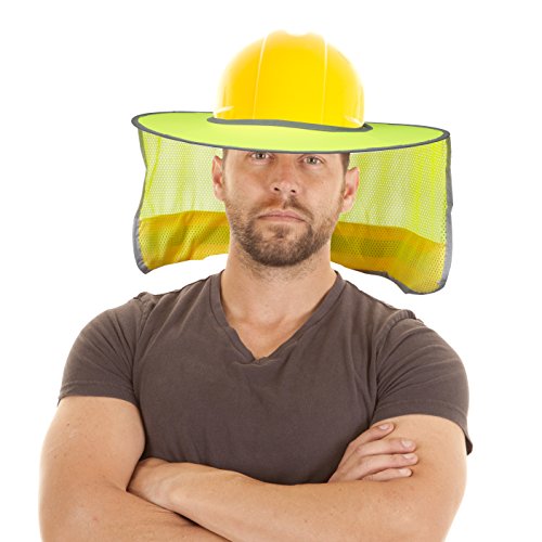 Hard Hat Sun Shield Full Brim Mesh Sun Shade Protection (Yellow Lime)