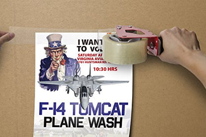 Heavy Duty Packing Tape Dispenser with Cushion Grip Comes with 2" Wide Clear Tape, 110 Yds Long