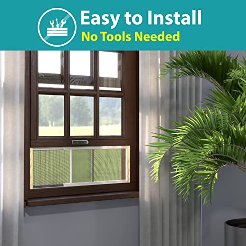 Adjustable Window Screen 10 inch High (2 Pack), Adjustable Width 22"-37", Storage Bag Included