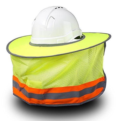 Hard Hat Sun Shield Full Brim Mesh Sun Shade Protection (Yellow Lime)