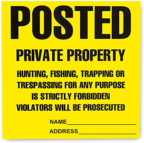 Posted Signs No Trespassing No Hunting Signs (10 Pack) 11” x 11"