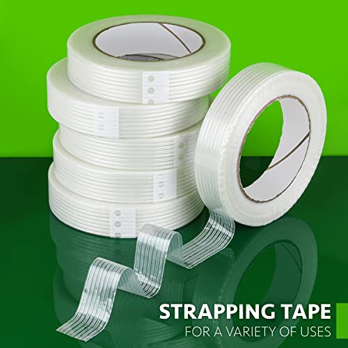 Strapping Tape 1 inch x 60 yds (12 Pack)